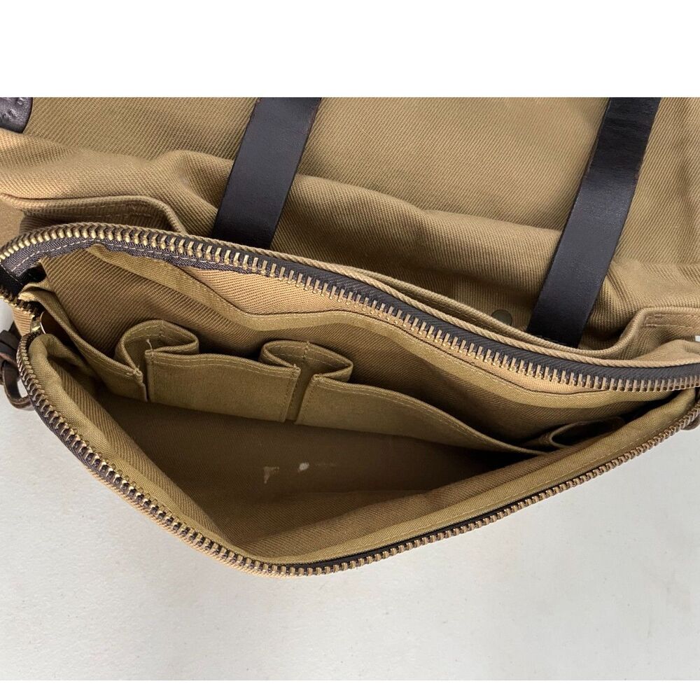 Vintage Filson Compartment Bag Rugged Tan Twill & Saddle Style 264 Old Stock Bag - Picture 8 of 16